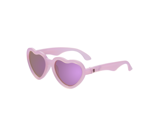 Babiators Heart Frosted Pink Polaryzacja P-HRT503-S Rozmiar 0-2+ Purple Mirrored Lens