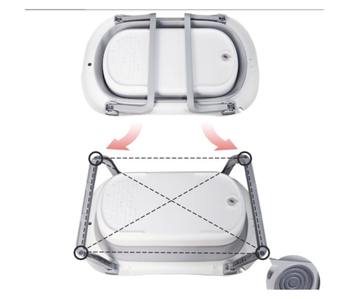 Babyhood BH-326GW Składana Wanienka Dziecięca Comfort Szara