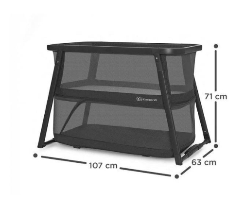 Kinderkraft Sofi Plus Łóżeczko Turystyczne z Funkcją Kojca Grey