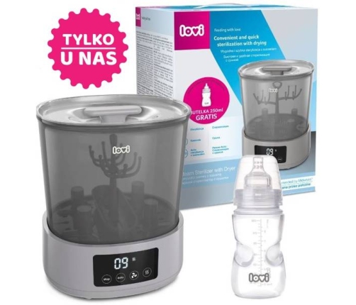 Pudelīšu sildītājs un sterilizators 2in1 ar žāvēšanu Lovi 12/209 + pudelīte