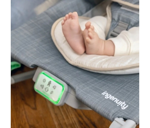 Ingenuity Happy Belly Rock-to-Bounce Parker Grey Šūpuļkrēsliņš
