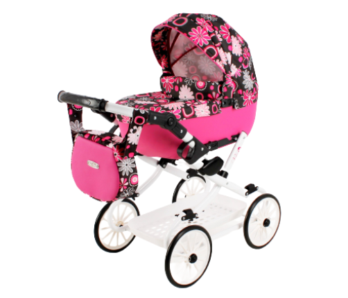 Adbor Viki Wózek dla Lalek Kwiatki Vi-01