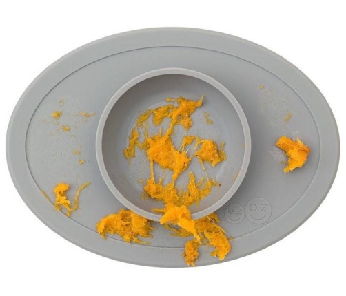 EZPZ Komplet Pierwszych Naczyń Silikonowych First Foods Set Szary