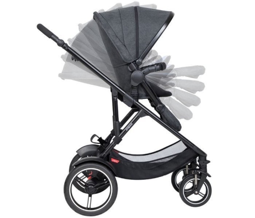 Phil&Teds Voyager Wózek Spacerowy Bliźniaczy  Czarny