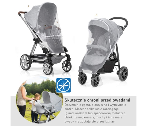 Reer Moskitiera do Wózka, Gondoli, Spacerówki 3w1 Biała