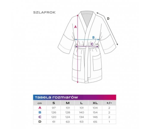 Eevi Szlafrok Damski Kimono z Wafelka Granatowy S