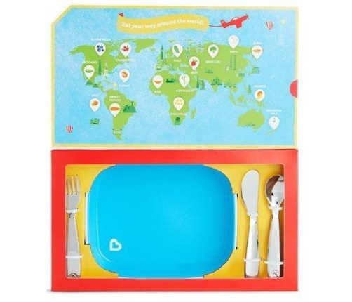 Munchkin Zestaw Upominkowy z Talerzykiem i Sztućcami Ze Stali Nierdzewnej