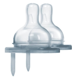 Pura Smoczek dla Niemowląt do Butelki 2 szt Wolny Przepływ 0m+