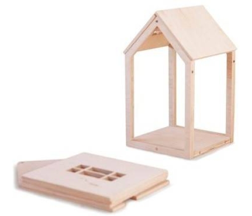 Babai Drewniana Zabawka Domek Dla Lalek z Magnes Rozmiar L Naturalny