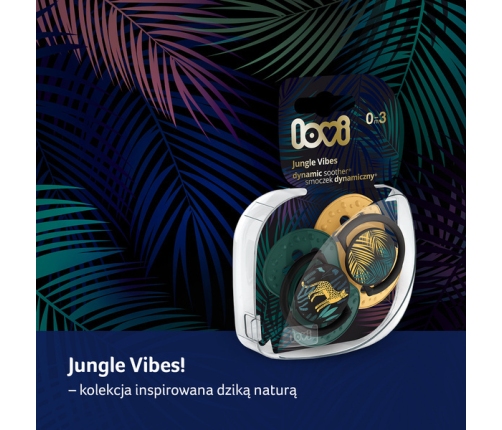 Lovi Smoczek Silikonowy Dynamiczny 0-3M 2 Szt. Jungle Vibes 22/901 Girl