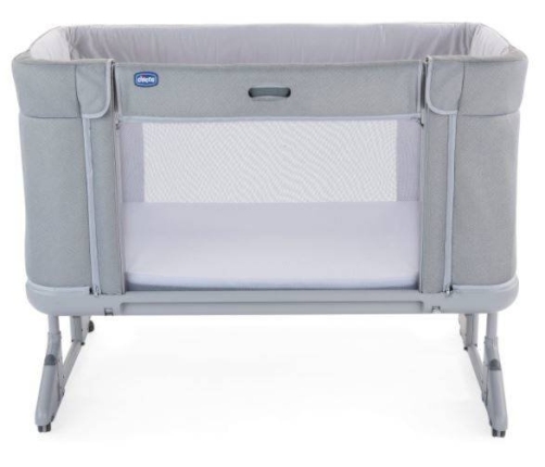 Chicco Next2Me Forever Łóżeczko Dostawne 3w1 do 22kg Moon Grey + Prześcieradło 2szt Pink Pois