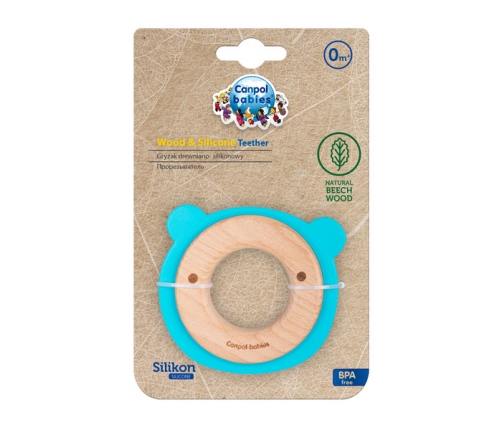 Canpol Babies Gryzak Drewniano-Silikonowy dla Niemowląt 80/304 Miś