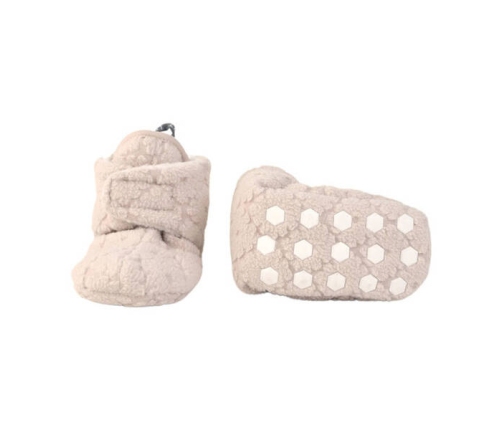 Lodger Fleece Polarowe Buciki Kapcie z Antypoślizgową Podeszwą 6-12 msc Jasnobeżowe Birch