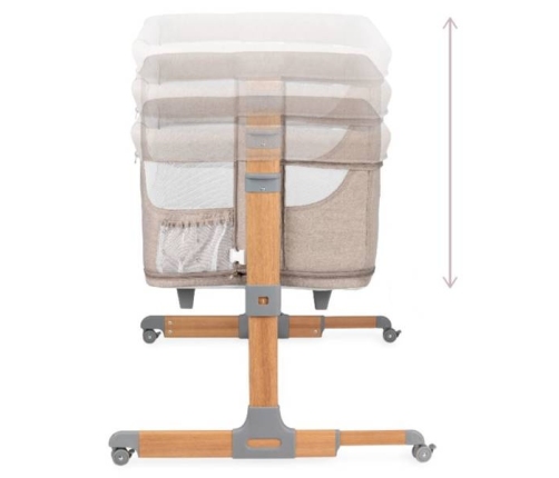 MoMi Smart Bed Łóżeczko Dostawne Kojec 4w1 Grey + Torba Transportowa