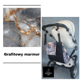 Kanguroo Baby Hamak do Wózka Grafitowy Marmur