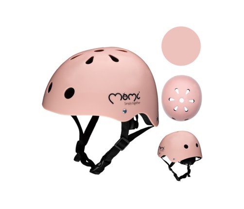 MoMi Mimi Dziecięcy Kask Rowerowy Różowy Matowy