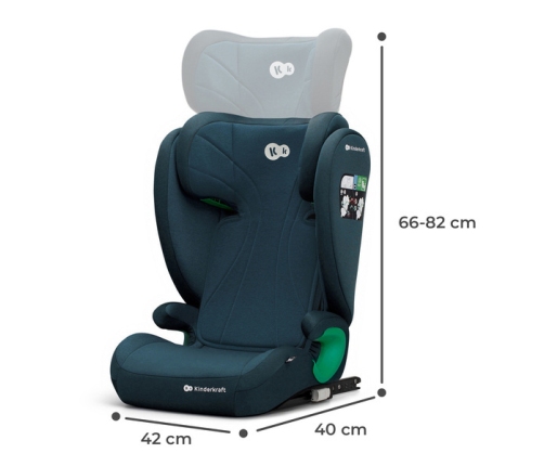 Kinderkraft Junior Fix 2 I-Size Fotelik Samochodowy 15-36kg 100-150cm Harbour Blue
