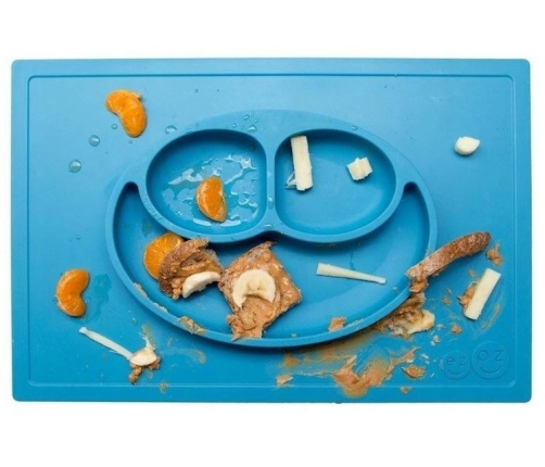 EZPZ Happy Mat Silikonowy Talerzyk z Podkładką 2w1  Niebieski
