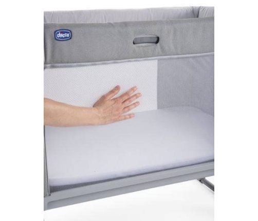Chicco Next2Me Forever Łóżeczko Dostawne 3w1 do 22kg Moon Grey + Prześcieradło 2szt Pink Pois