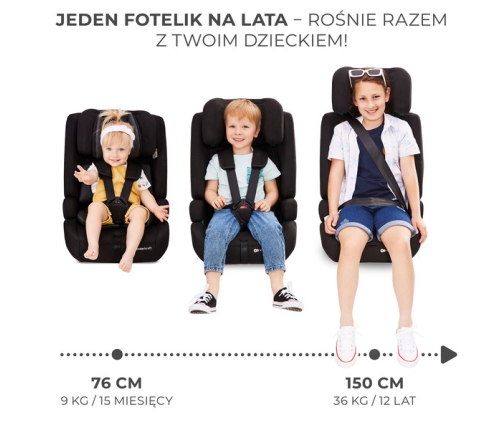 Kinderkraft Safety Fix 2 I-Size Black Bērnu autosēdeklis 9-36 kg
