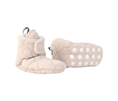Lodger Fleece Polarowe Buciki Kapcie z Antypoślizgową Podeszwą 6-12 msc Jasnobeżowe Birch