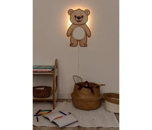 Tupti.wood Drewniana Lampka Misiek do Pokoju Dziecięcego