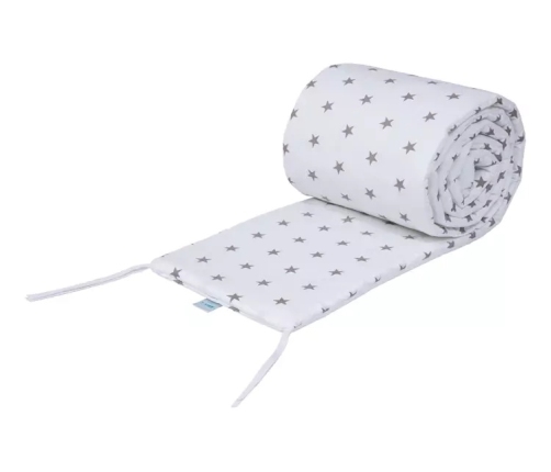 Waldin Wyposażenie do Łóżeczka 7w1 Białe / Szare Gwiazdki