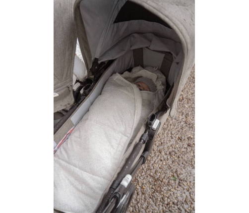 Lodger Wodoodporny Wielofunkcyjny Otulacz z Polarowym Wnętrzem Jasnobeżowy Szary Taslon Drizzle