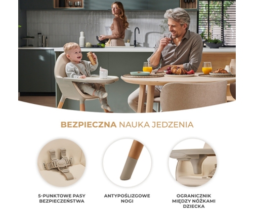Kinderkraft Fini 2 Krzesełko Do Karmienia 2w1 Beige