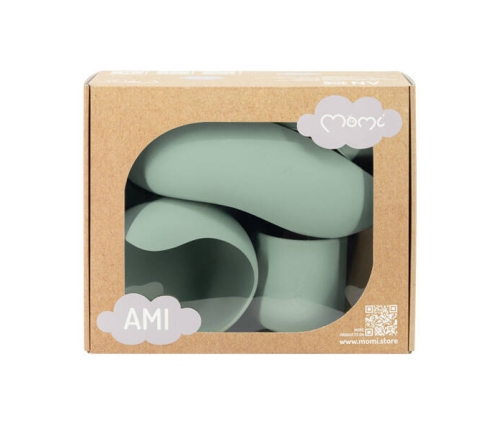 MoMi AMI Zestaw Silikonowych Naczyń dla Dzieci Zielony