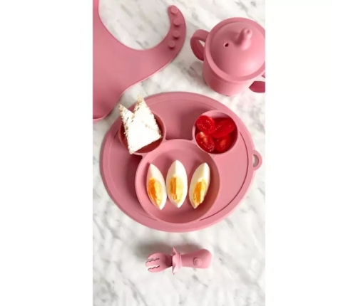 MYROYS Talerzyk z Przyssawką Różowy