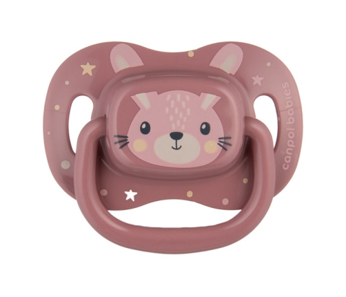 Canpol Babies Cute Animals Silikonowy Smoczek Uspokajający Symetryczny 34/924_pin 0-6msc Różowy