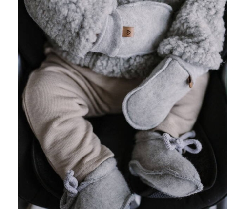 Zaffiro Rękawiczki Dziecięce Wełna Premium 0/12m Grey