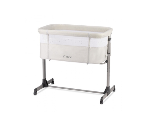 MoMi Revo Łóżeczko Dostawne 2w1 Jasnoszare + Torba Transportowa