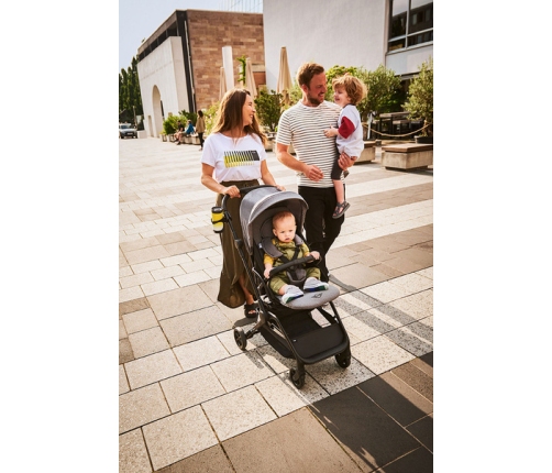 Mini by Easywalker Buggy Turn Kompaktowy Wózek Spacerowy z Obrotowym Siedziskiem 360 Soho Grey