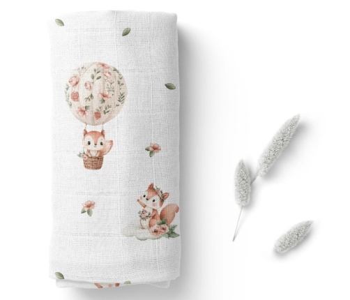 Bocioland Pieluszka Bambusowa 40x40cm Wiewiórki