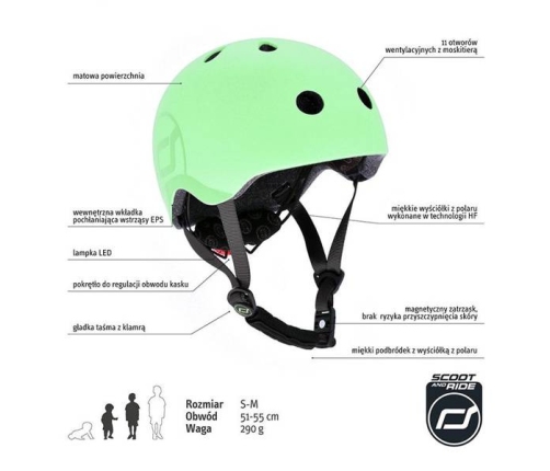 Scootandride Kask Dla Dzieci S-M Kiwi