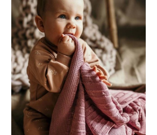 Eevi Kocyk Bawełna Warkocz Biały