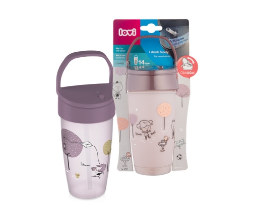 Lovi Freestyle Kubek ze słomką 350ml 14m+ 35/355 Lovely Girl
