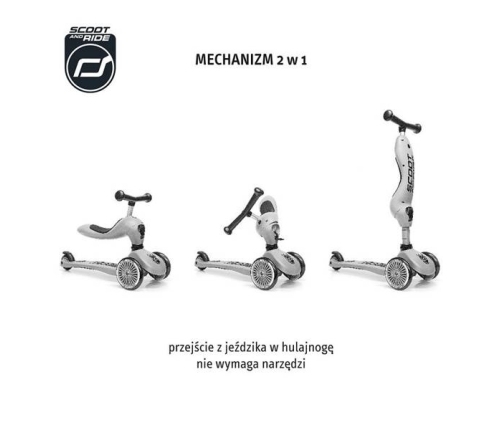 Skrejritenis Bērniem ar sēdekli Scootandride Highwaykick 2in1 Steel