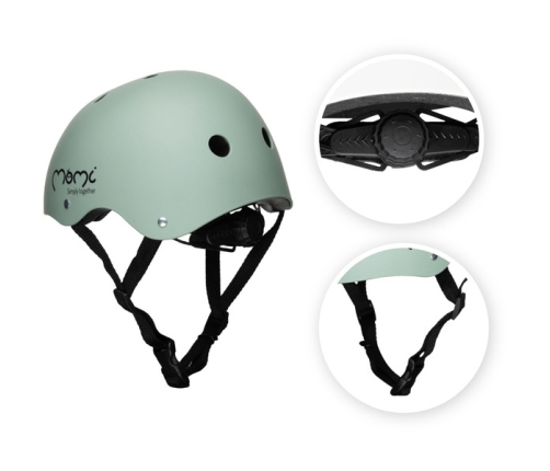 MoMi Mimi Dziecięcy Kask Rowerowy Zielony Matowy