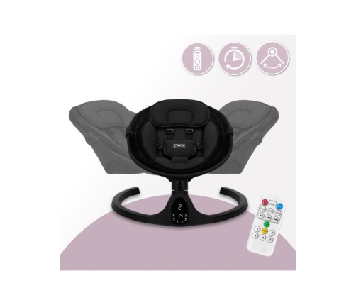 MoMi Kenani Onyx Leżaczek Bujaczek Elektryczny Czarny