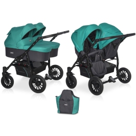 Riko Basic Saxo Wózek Bliźniaczy Głęboko-Spacerowy 01 Lagoon