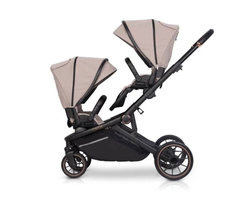 Cavoe Avec 2024 Wózek Głęboko-Spacerowy Bliźniaczy 2w1 Taupe