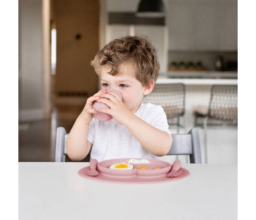 EZPZ Komplet Naczyń Silikonowych Mini Feeding Set Pastelowy Róż