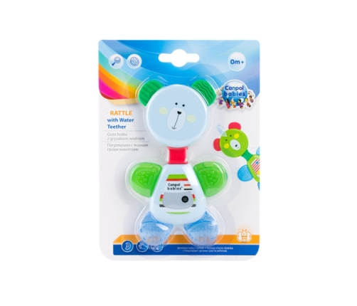 Canpol Babies Grzechotka Z Gryzakiem Wodnym - Miś 1 szt. Mix Kolorów