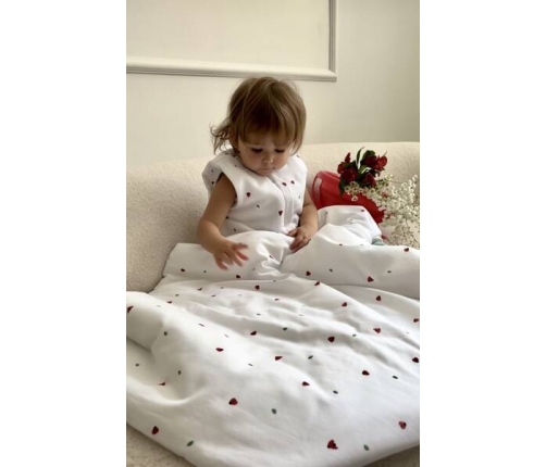 Piapimo Kołderka Dwustronna Bawełnina z Wypełnieniem 100x130cm kolekcja Coccinella Biedronki