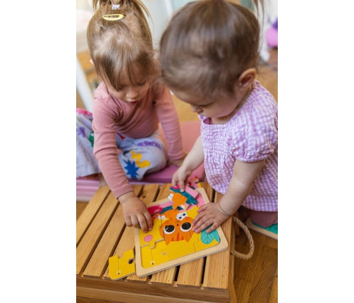 Janod Puzzle Drewniane 9 Elementów 18m+ Kotek Orzeszek