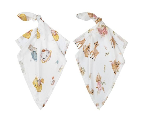 Bonjour Cherie Bambusowa Pieluszka 2szt. 70x70cm Kotki + Sarenki