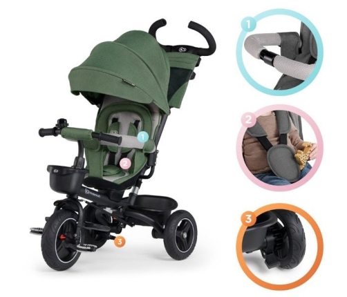 Детский трехколесный велосипед Kinderkraft Spinstep 5in1 Platinum grey